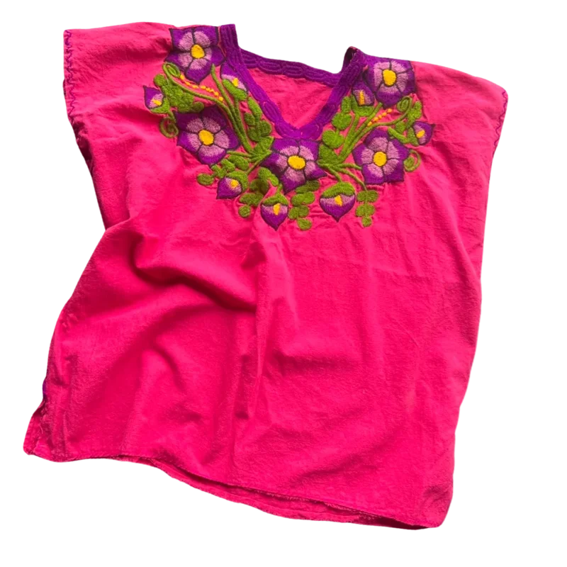 90s Oaxaca Floral Embroidered Top