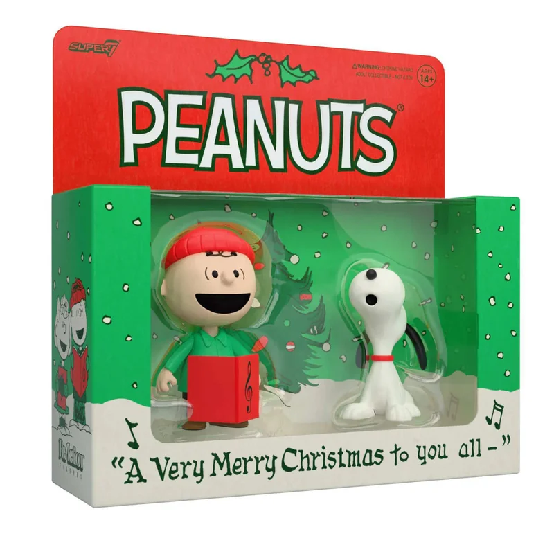 A Charlie Brown and Snoopy (Caroling) Christmas Figure Set - Super7