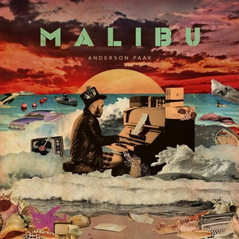 Anderson Paak - Malibu (10 Year Anniversary) (Sea Floor Tangerine & Olive Green Color) Vinyl LP