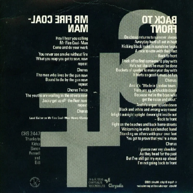 Back To Front / Mr Fire Coal-Man