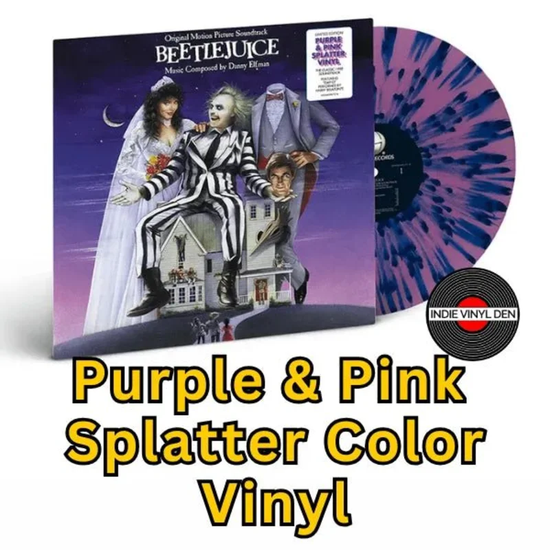 Beetlejuice Original Motion Picture Soundtrack Purple & Pink Splatter Color Vinyl Record