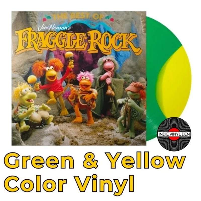 Best Of Jim Henson's Fraggle Rock - Yellow & Green Split Color Vinyl Record RARE