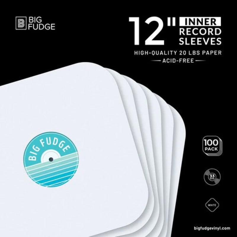 Big Fudge 12x12 Inner Sleeves for Vinyl Records - 100 pk