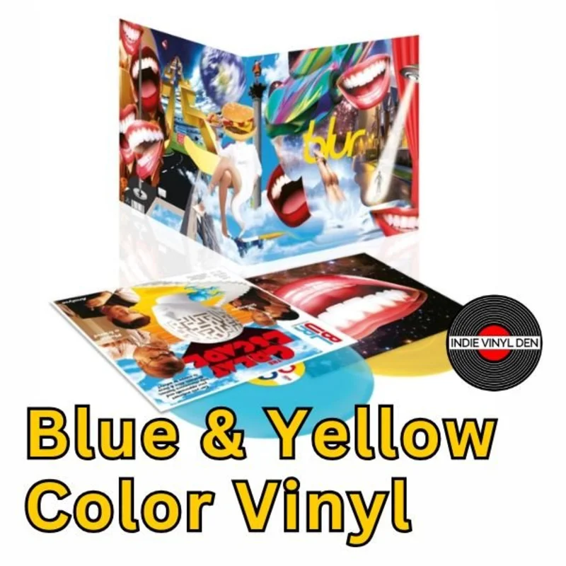 BLUR  The Great Escape  (30th Anniversary) Blue & Yellow Color  Vinyl Record