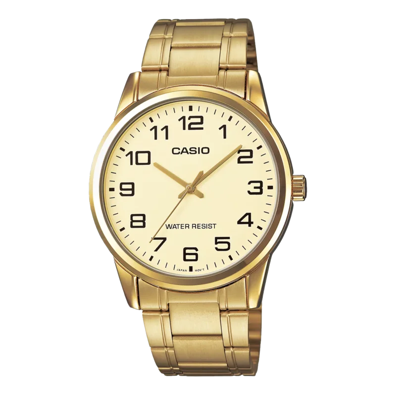 Casio Men's Gold Dial Stainless Steel Band Quartz Watch