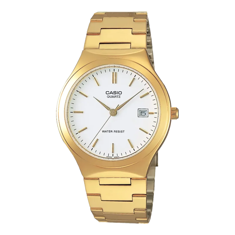 Casio Unisex White Dial Gold Stainless Steel Band Quartz Watch