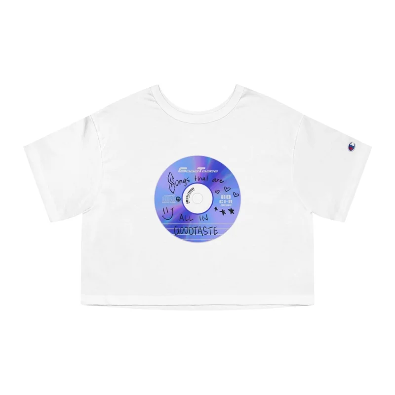 CD Burning Party Women's Cropped T-Shirt Black