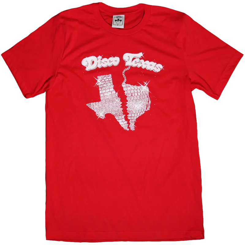 Disco Texas Red Unisex Tee White