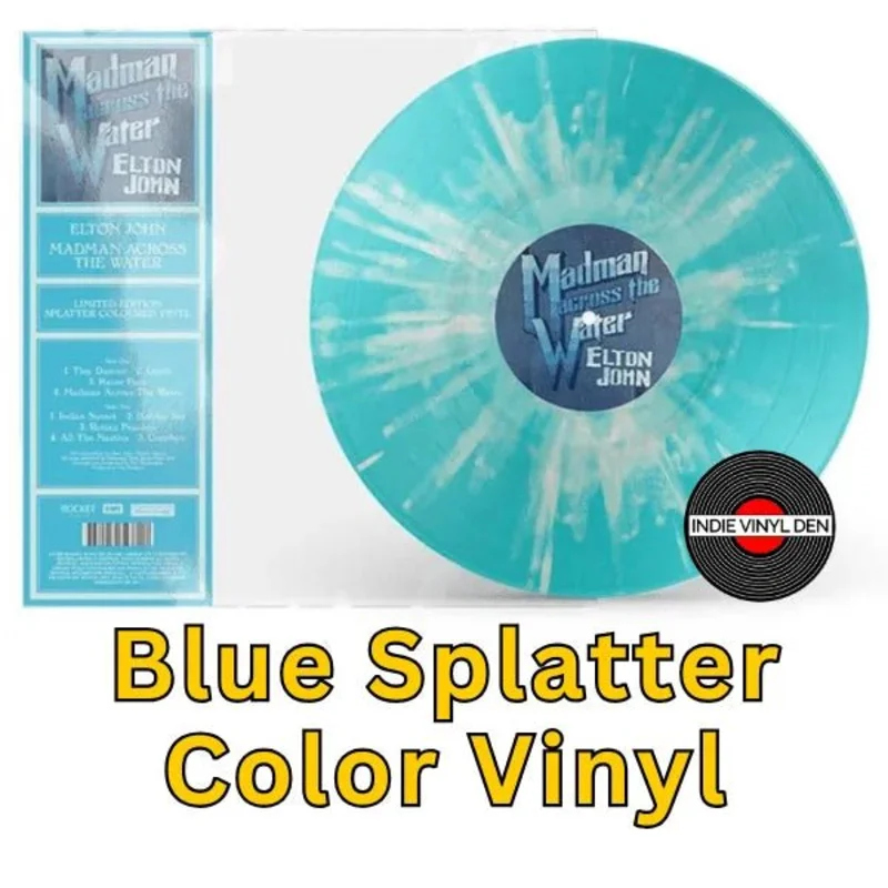 Elton John - Madman Across the Water - Blue Splatter Color Vinyl Record