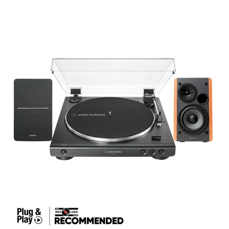 Enthusiast Pack / Audio Technica AT-LP60X + Edifier R1280DB Speakers / Stereo Turntable Package