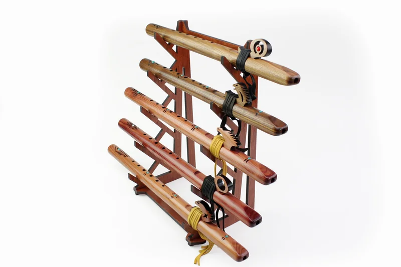 Five Flute Branch Tabletop Stand - Cognac