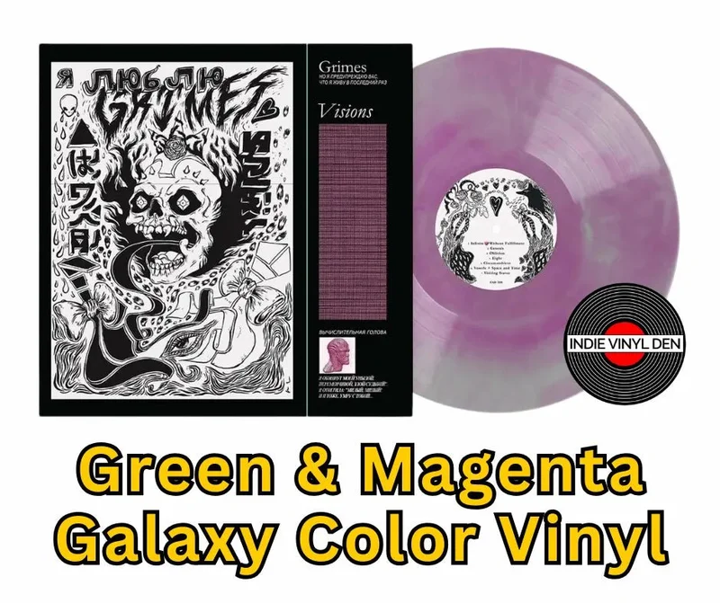 Grimes - Visions - Green & Magenta Galaxy Color Vinyl Record