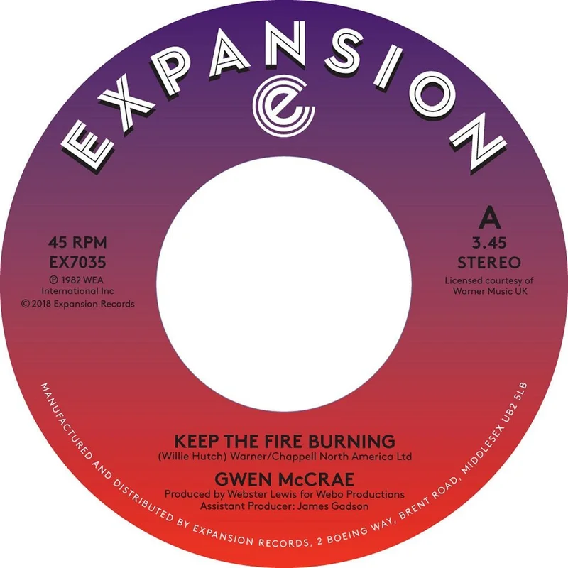 Gwen McCrae - Keep the Fire Burning Vinyl 7"