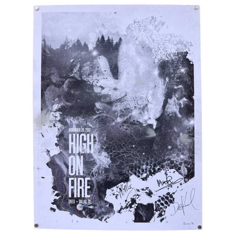 High on Fire Autographed Texas Tour Poster (Dallas)