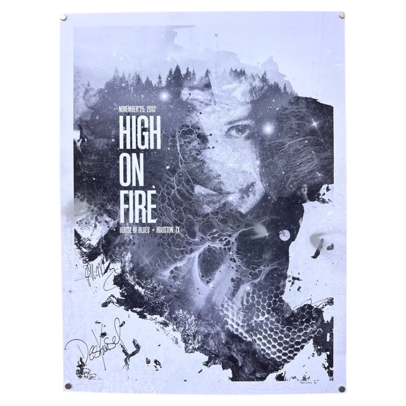 High on Fire Autographed Texas Tour Poster (Houston)