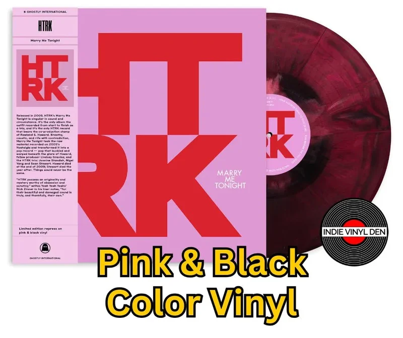HTRK - Marry Me Tonight (Ghostly 25 Year Anniversary) - Pink & Black Color Vinyl Record