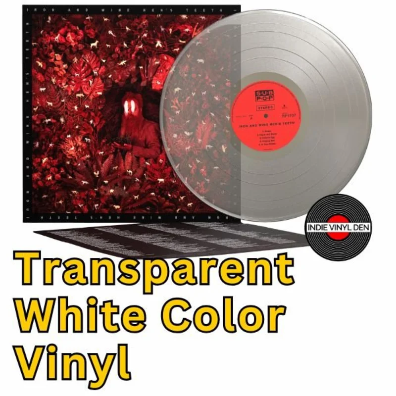 IRON & WINE - HEN'S TEETH - Transparent White Color Vinyl Record