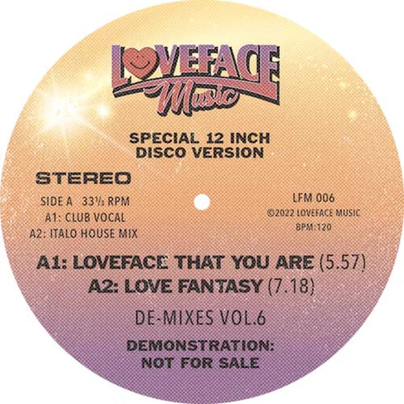 Loveface - De-Mixes Vol. 6 12" Vinyl