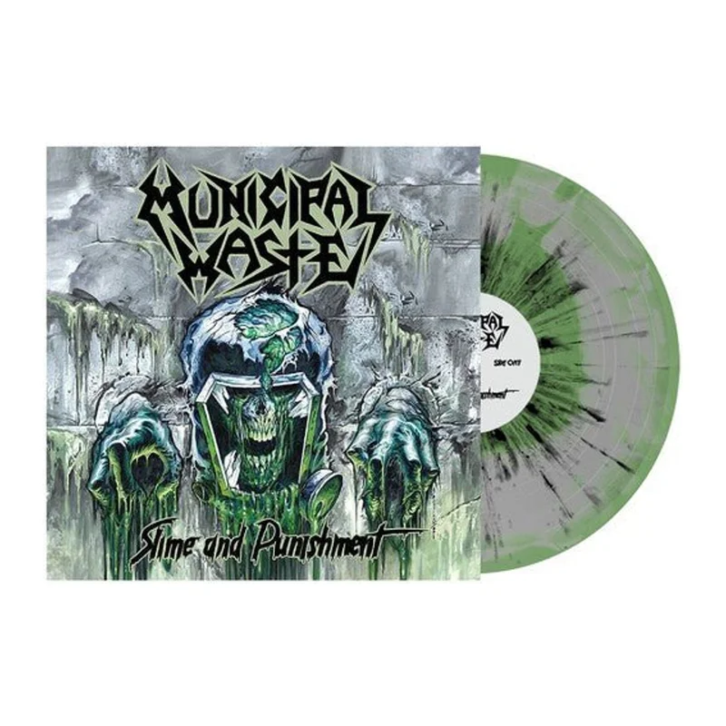 Municipal Waste - Slime and Punishment (Gray & Mint Swirl w/ Black Splatter)