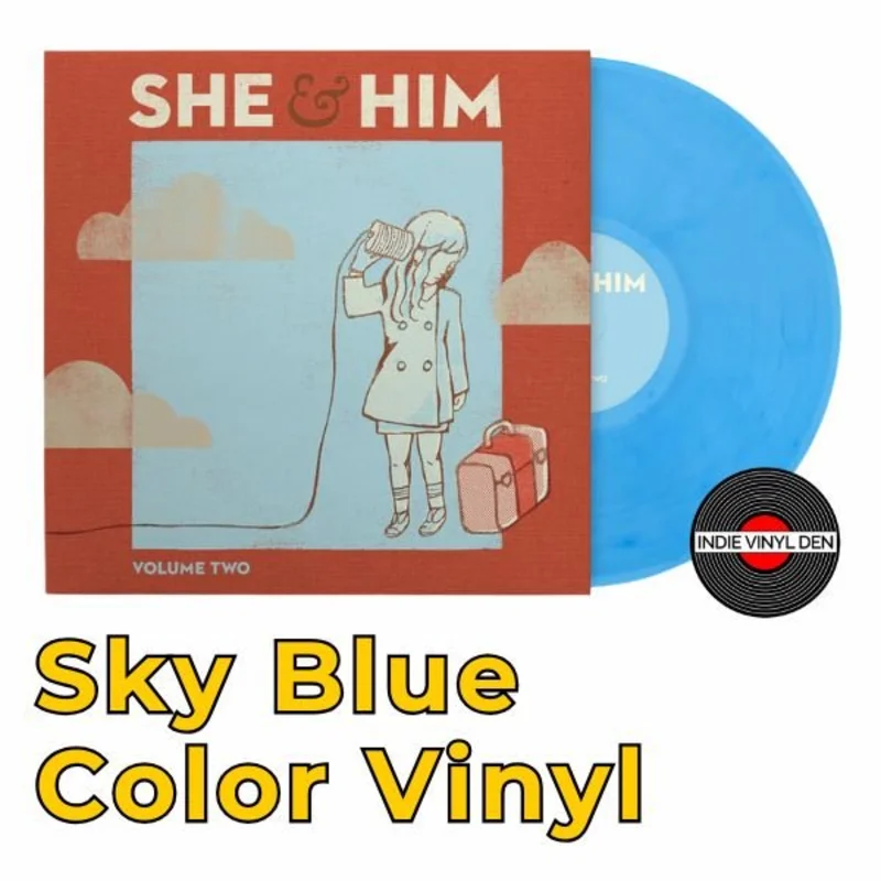 She and Him - Volume Two - Sky Blue Color Vinyl Record