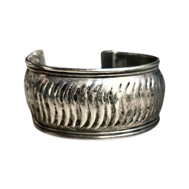 Silver Tooled Cuff Bracelet