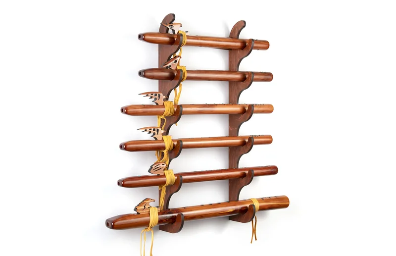 Six Flute Eco Wall Display: Cognac