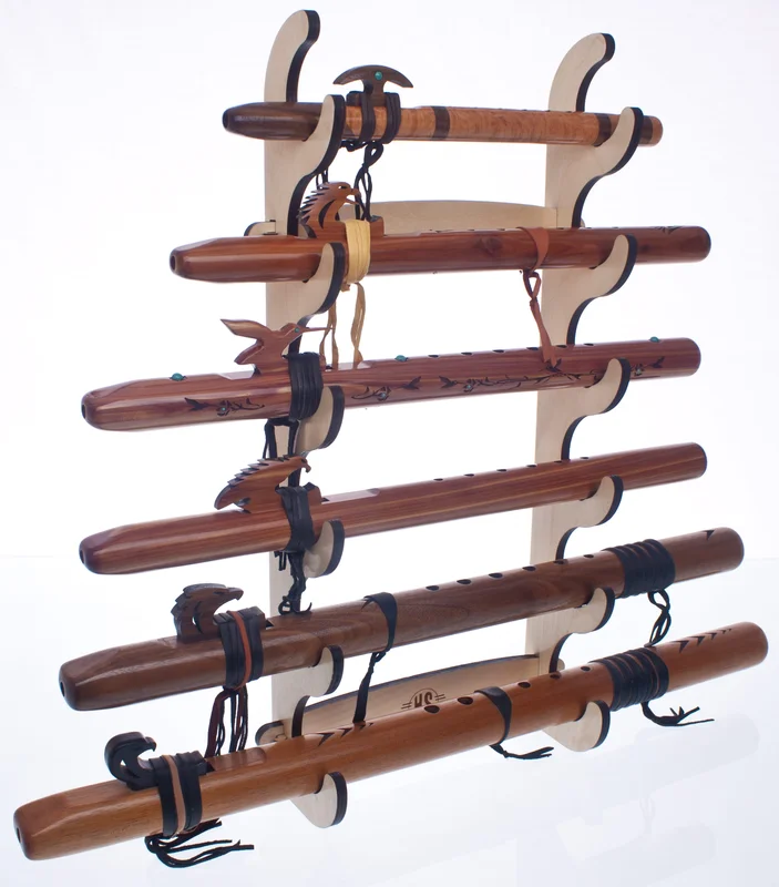 Six Flute Wall Display - Birch