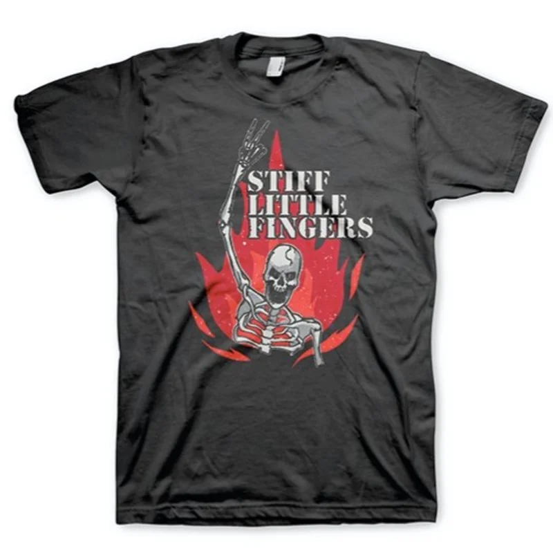 Stiff Little Fingers Skeleton Flame Tee