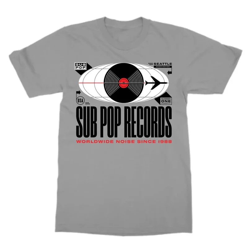 Sub Pop World Wide Noise Silver T-shirt