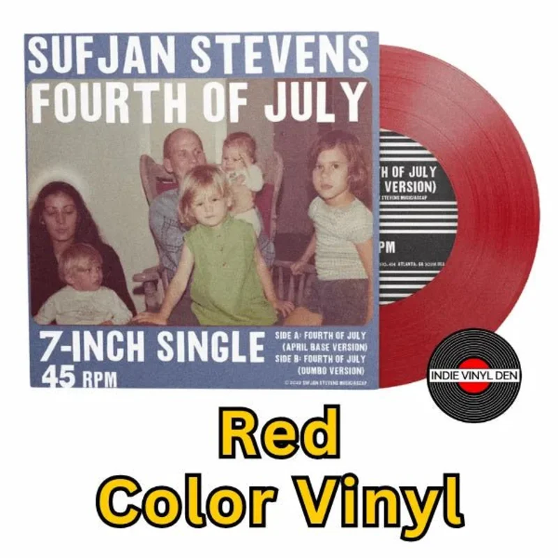 Sufjan Stevens - Fourth of July - Red Color 7" Vinyl Record