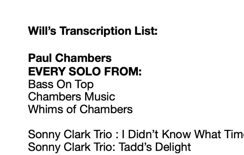 Transcription List