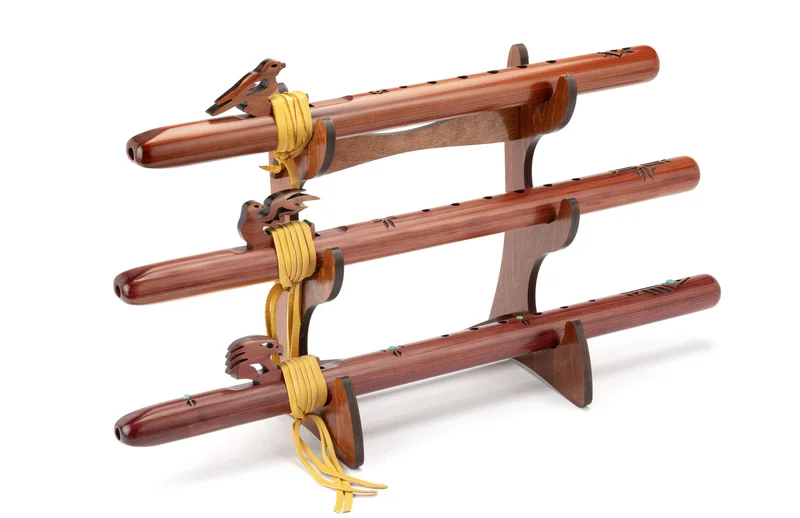 Triple Flute Eco Stand-Cognac