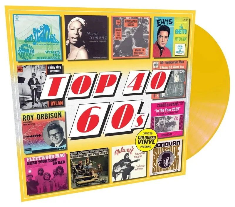 Various Artists - Top 40 60s - Yellow Color Vinyl Record
