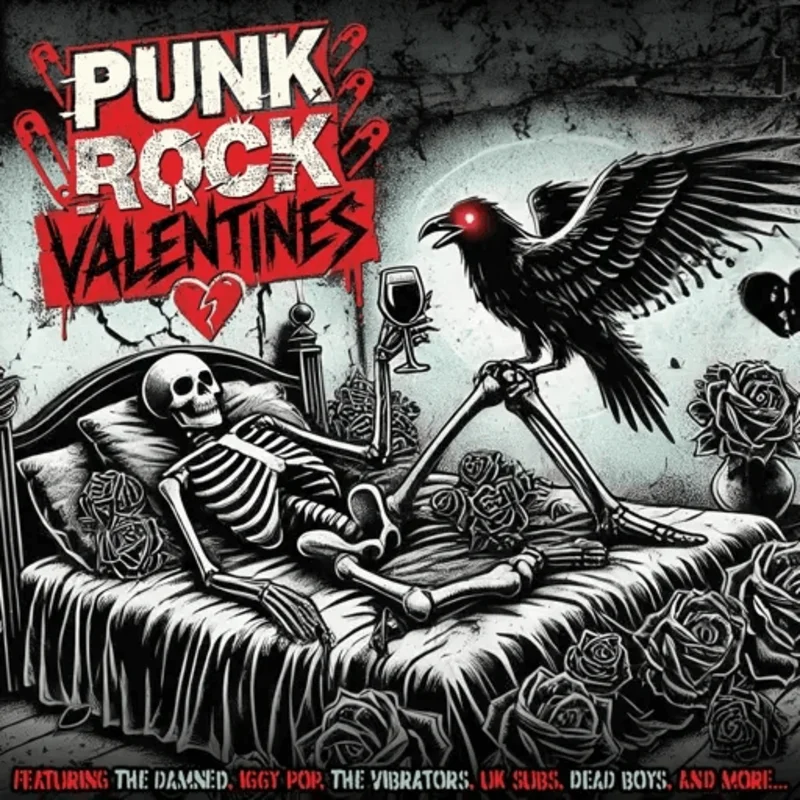 Various - Punk Rock Valentines (Limited Edition Red Marble Color) Vinyl LP