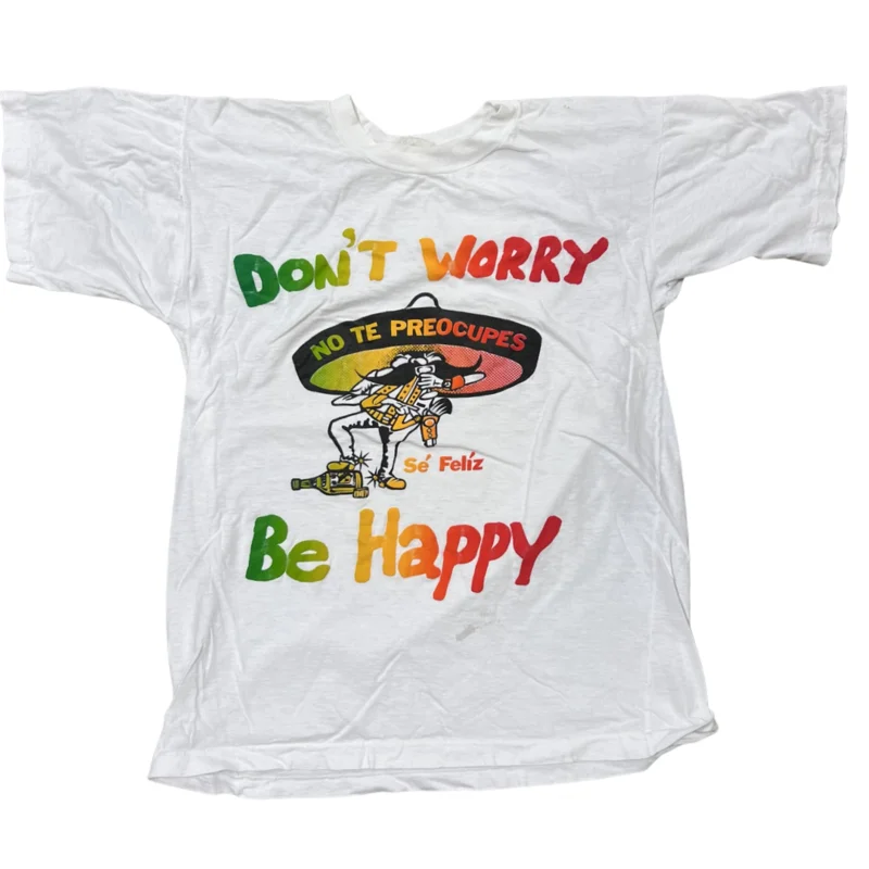 Vintage 80's Don't Worry Be Happy Tee (S)