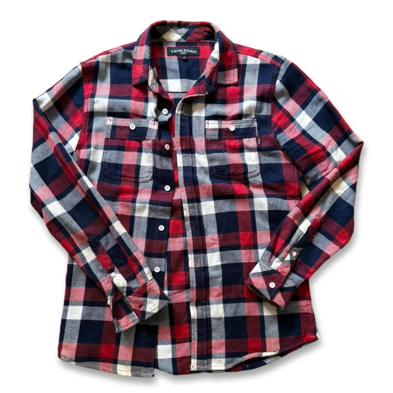 Vintage Blue Check Flannel (S)