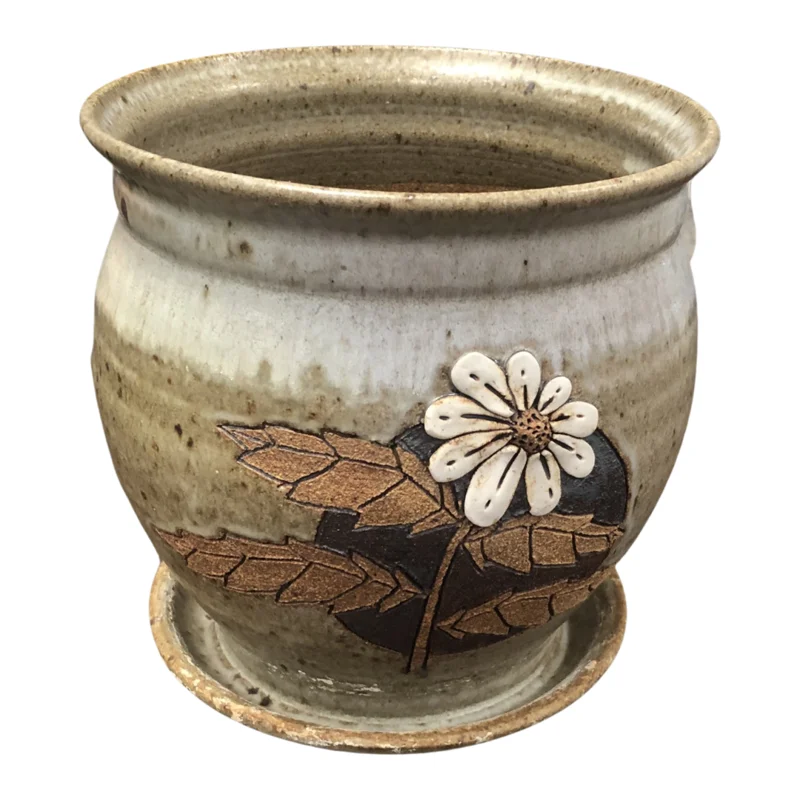 Vintage Ceramic Daisy Planter (1976)