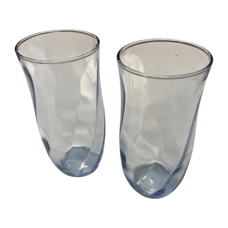 Vintage Ice Blue Drinking Glass Set (2)