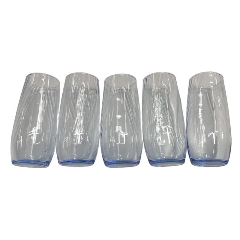 Vintage Ice Blue Drinking Glass Set (5)