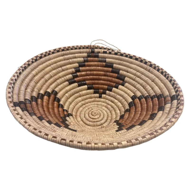 Vintage Southwestern Dyed Geometric Woven Table Basket